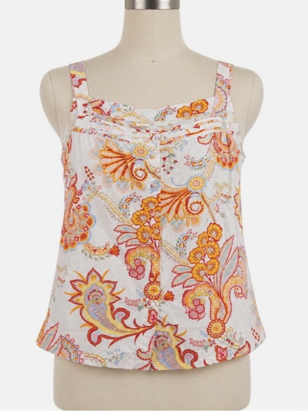 Tommy Hilfiger White Floral Paisley Cami-Tank Top